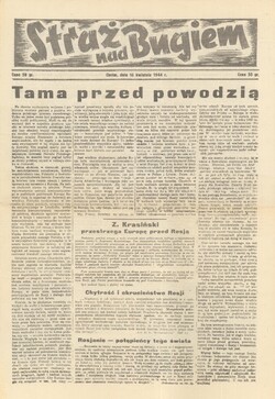 Gazeta Straż nad Bugiem Chełm dnia 16 Kwietnia 1944