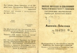Dokument Ausweis nr 164204- Ukrainki Anastazji Hurskiej