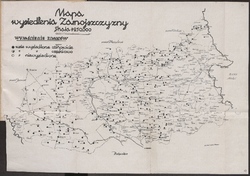 Mapa wysiedleń z terenów Zamojszczyzny, b.d.m. [ze zbiorów MHPRL w Warszawie].