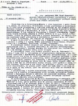 Oświadczenie Pawła Pionka członka Organizacji Gryf Pomorski, Rumia, 12 V 1972 r. [ze zbiorów Mauzoleum w Michniowie]