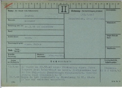 Karta obozowa Stuthoff więźnia Kazimierza Baniaka, 1944 r. [ze zbiorów IPN].