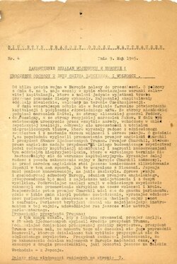 Polski Biuletyn Prasowy Obóz Mauthausen nr4. 8 maja 1945