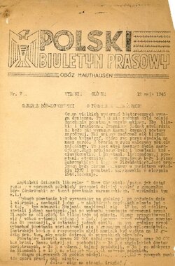Polski Biuletyn Prasowy Obóz Mauthausen nr7. wydanie główne 12 maja 1945
